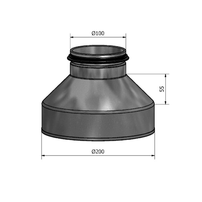 REDUKTION HFCM MUFF-NIPPEL ZM120 200-100 MM
