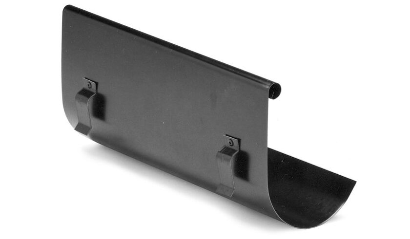 ÖVERSPOLNINGSSKYDD RAK PLANNJA SVART 01 125 MM