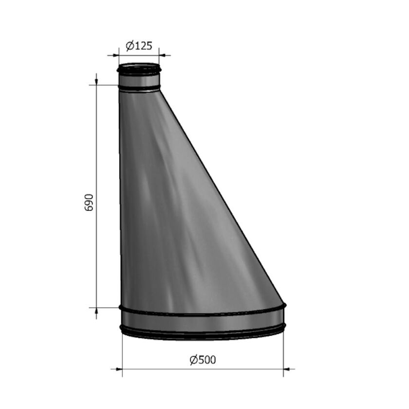 REDUKTION HFB NIPPEL-NIPPEL SF 1.4404 500-125 MM