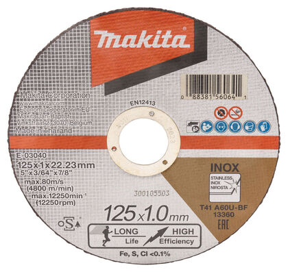 KAPSKIVA RF/METALL MAKITA 125X22X1MM