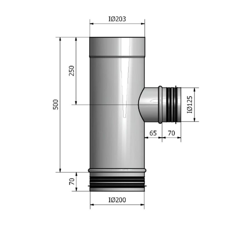 GRENRÖR HTKH HEAT MUFF-NIPPEL AVSTICK NIPPEL 200-125 MM