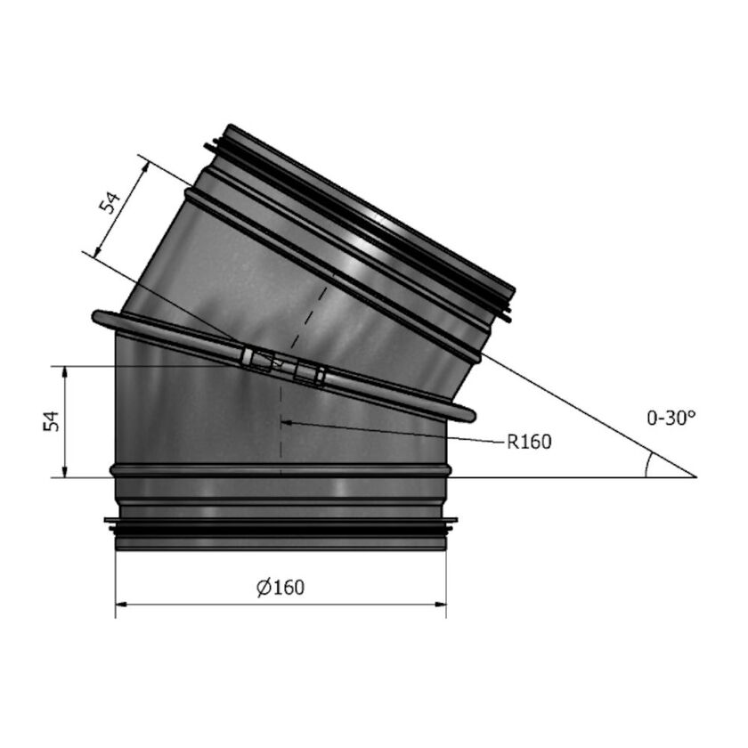 BÖJ STÄLLBAR HVS FZ 0-30 GR 160 MM