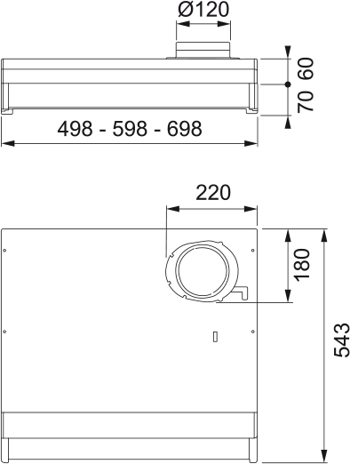 SPISKÅPA 1225B-18 SPIRIT UNI PCB VIT 50 CM