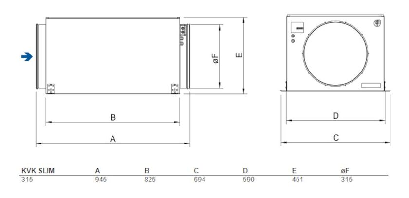 KANALFLÄKT KVK SLIM 315 AC 315 MM