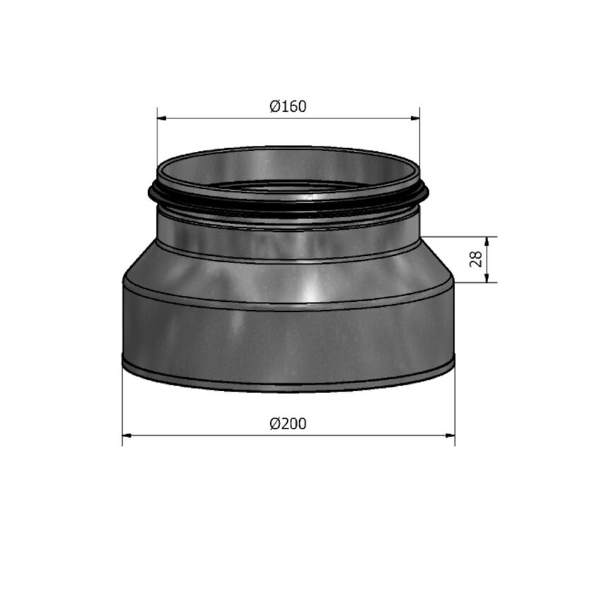 REDUKTION HFCM MUFF-NIPPEL FZ 200-160 MM