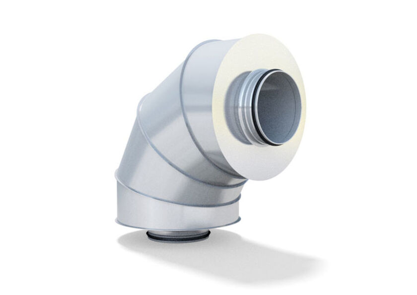 LJUDDÄMPARE BÖJD HTFV 90° 100MM ISOLERING 630 MM