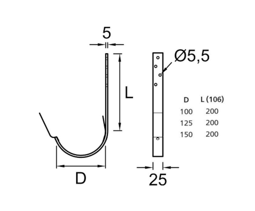 RÄNNKROK LÅNG PLANNJA ZINKMAGNESIUM LACK 150 MM