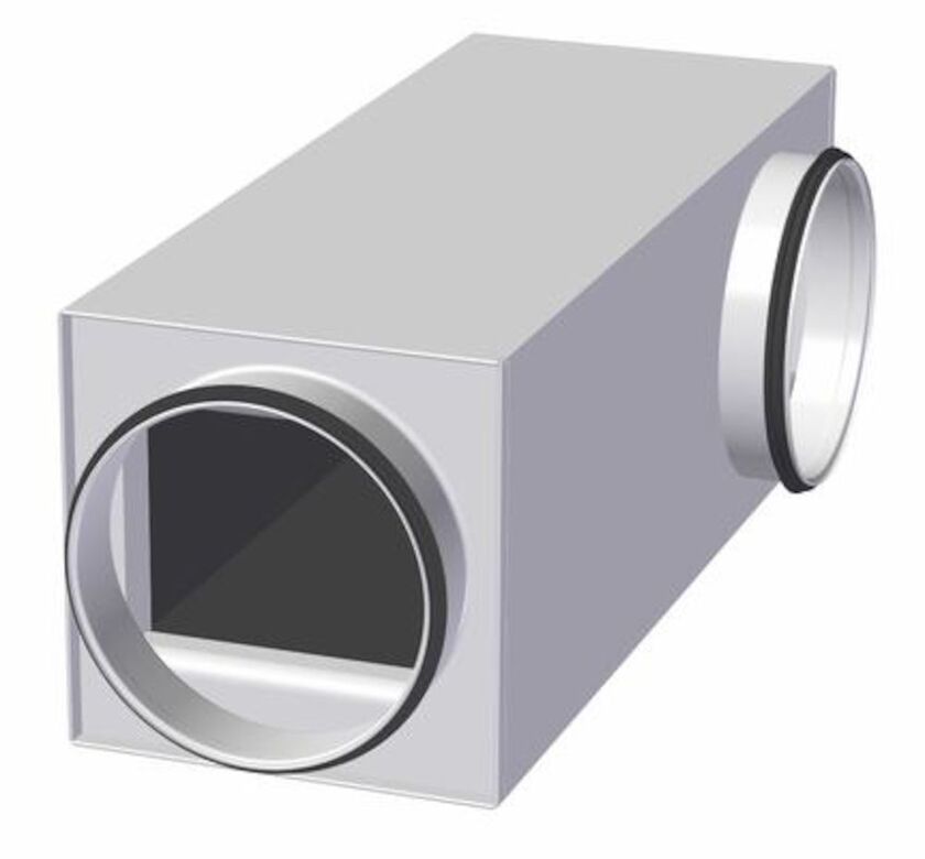 LJUDDÄMPARE M. SIDOANSL. LKRV REKT-CIRK 100 600 MM