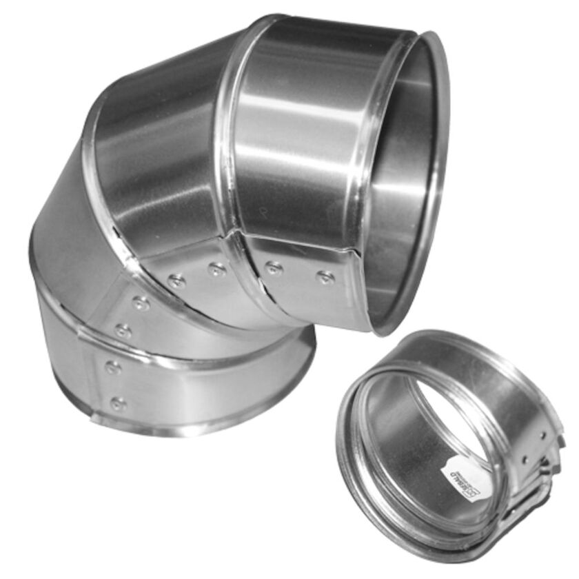 YTBEKLÄDNAD SEGMENTBÖJ 90° EKAMET ALU 190 MM