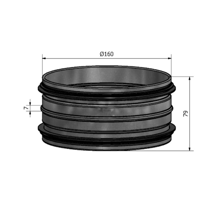 NIPPEL HI SF 1.4404 160 MM