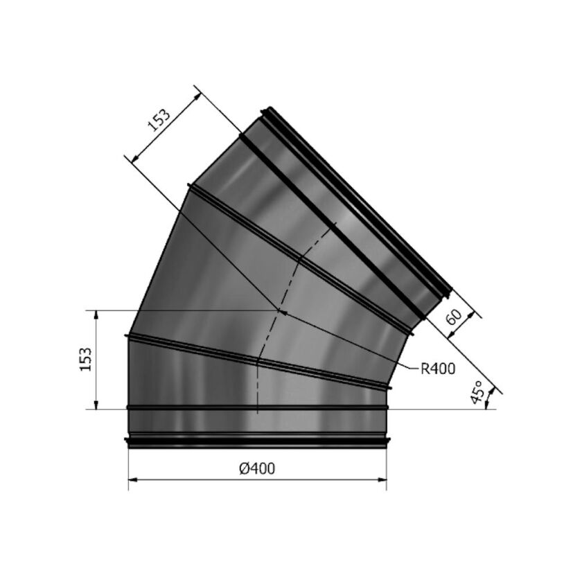 BÖJ 45 GRADER 400 MM