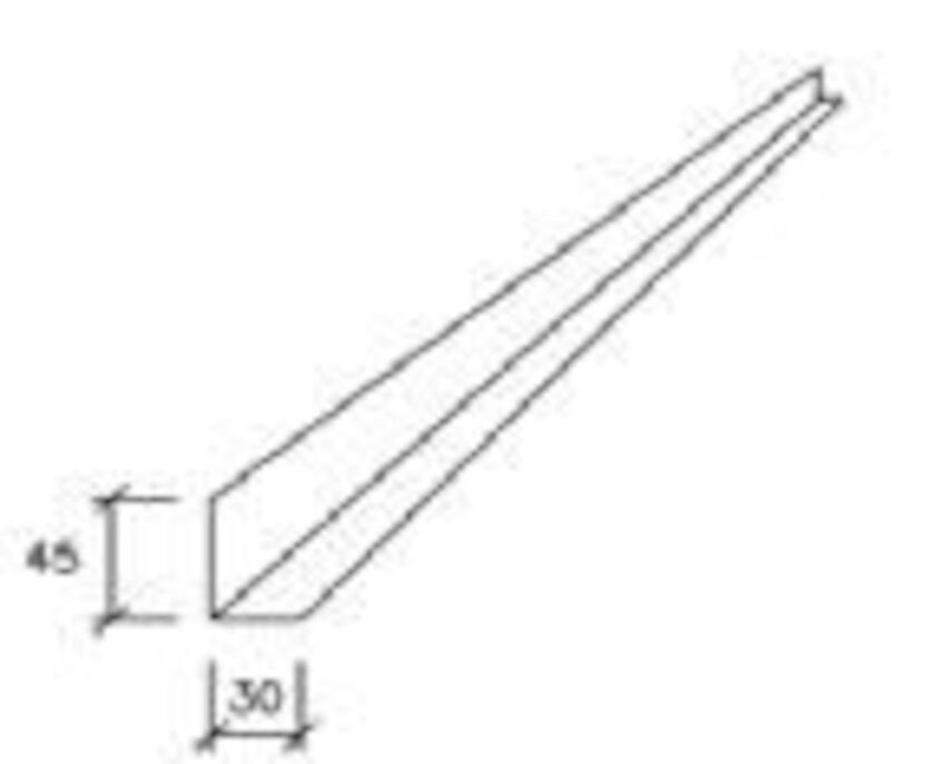 L-PROFIL PLANNJA COMBIDECK 45 GALV 45X30 MM