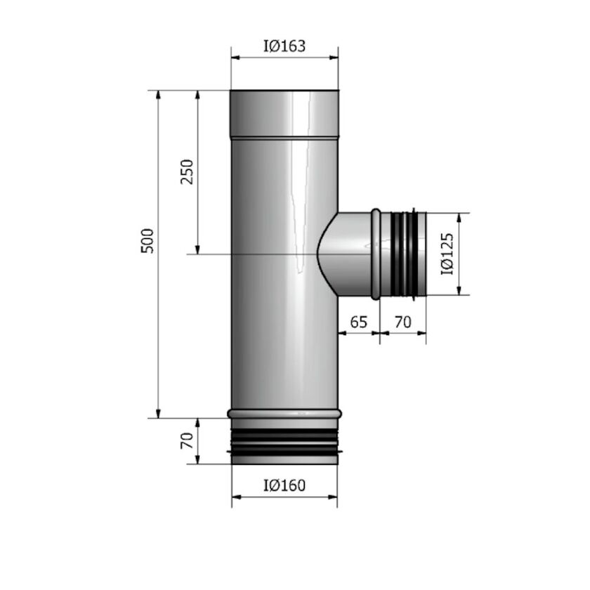 GRENRÖR HTKH HEAT MUFF-NIPPEL AVSTICK NIPPEL 160-125 MM