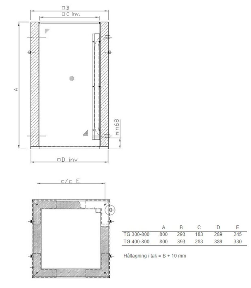 TAKGENOMFÖRING TG 400-800 MM