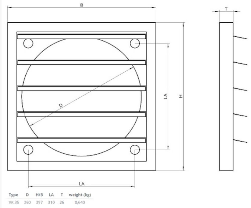 JALUSISLUTARE VK35 GRÅ 350 MM