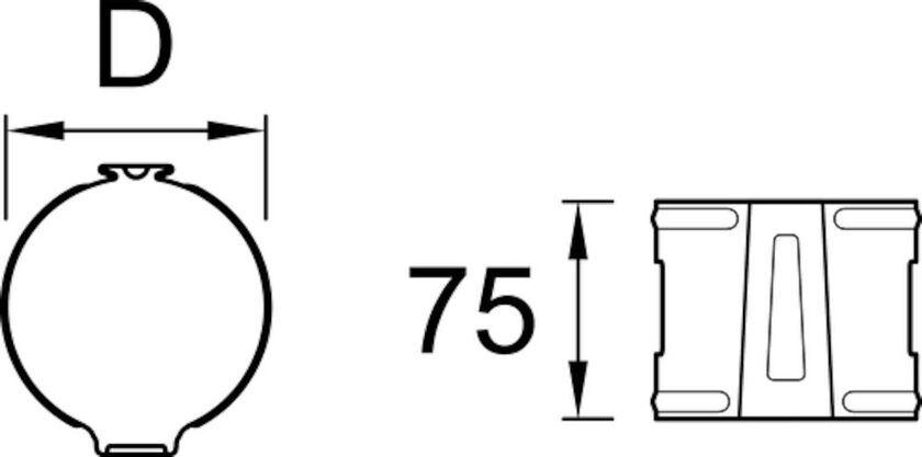 SVEP STEN KIL PLANNJA UTAN 01 STIFT SVART 75 MM