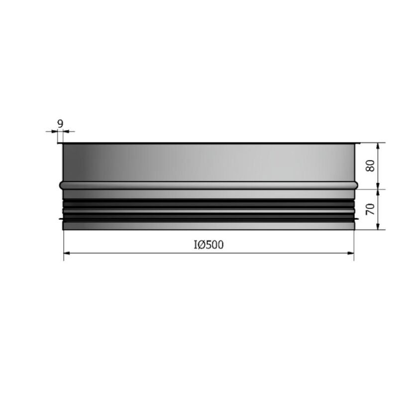 INLOPPSRÖR HSKH HEAT NIPPEL 500 MM