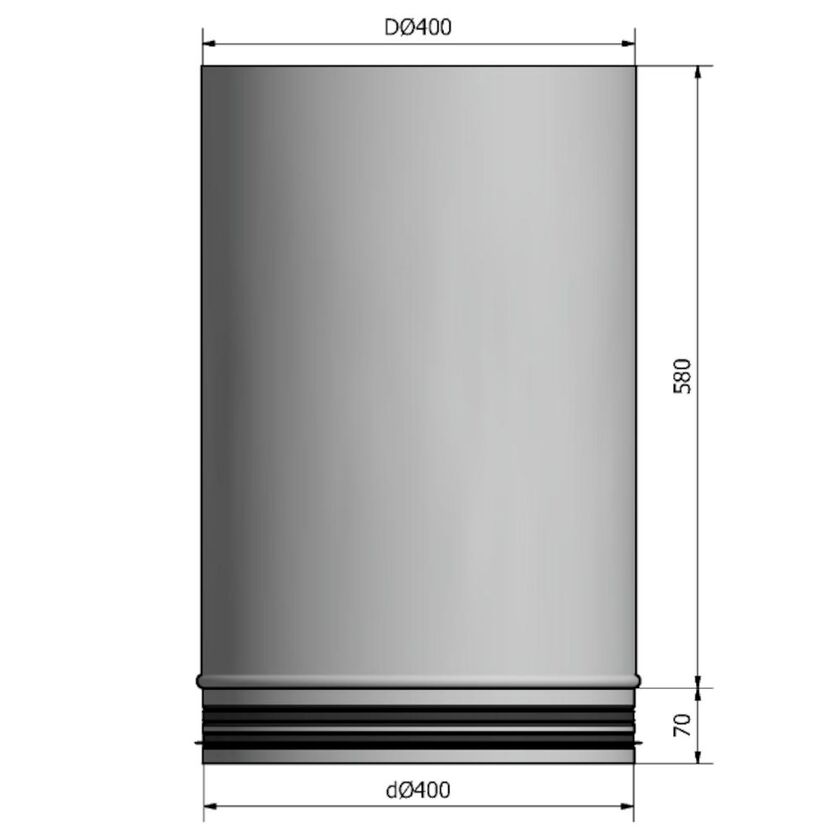 RÖR HELSVETSAT HILMH HEAT NIPPEL LÅNGMUFF 400 MM