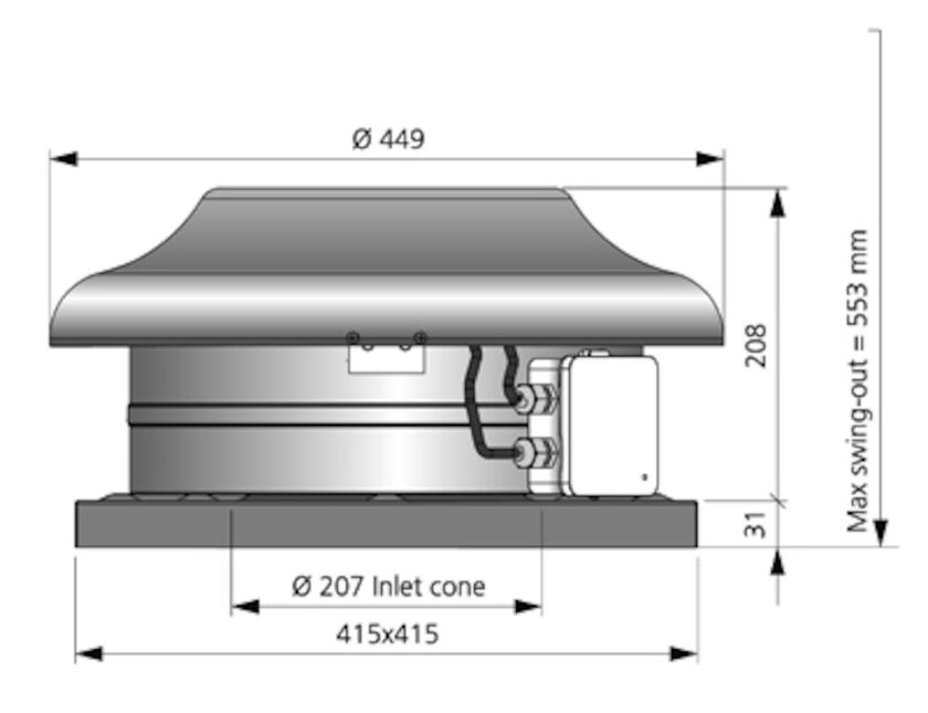 TAKFLÄKT TKS 400 A1 AC SVART
