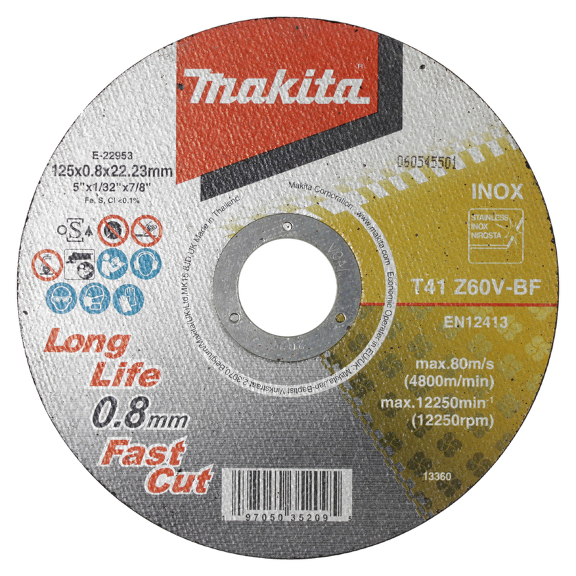 KAPSKIVA RF/METALL MAKITA 125X22,23X0,8 MM