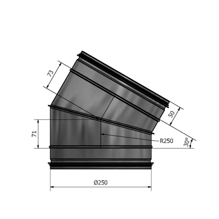 BÖJ 30 GRADER 250 MM