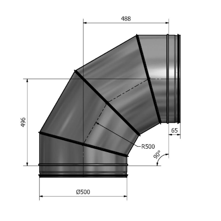 BÖJ HV 90 GR VIT 500 MM