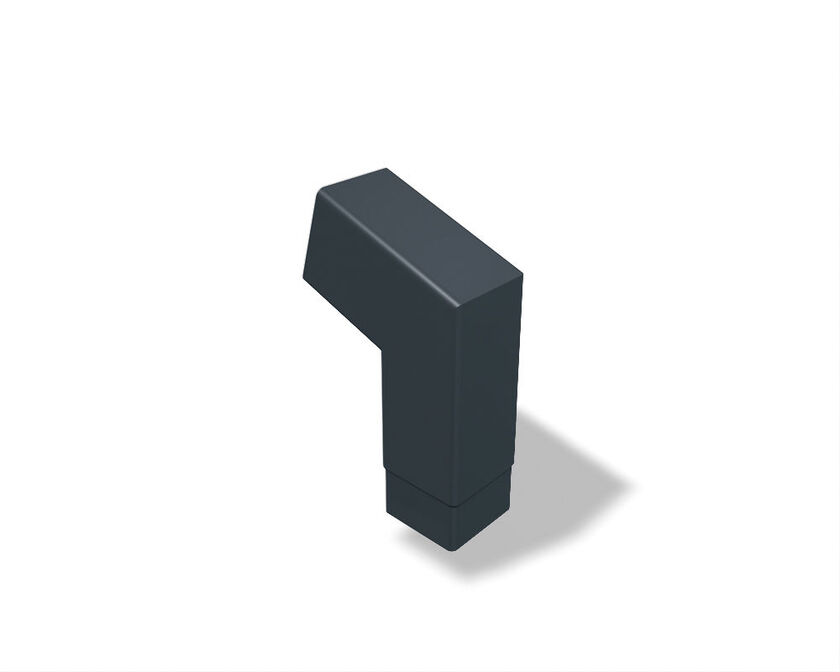 RÖRVINKEL KVADRAT 72° KORT PREFA ALU P10 ANTGR 100 MM