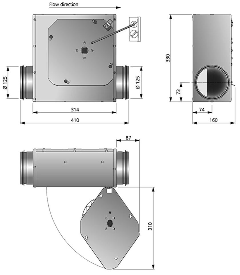 KANALFLÄKT LPKB C1 AC 125 MM