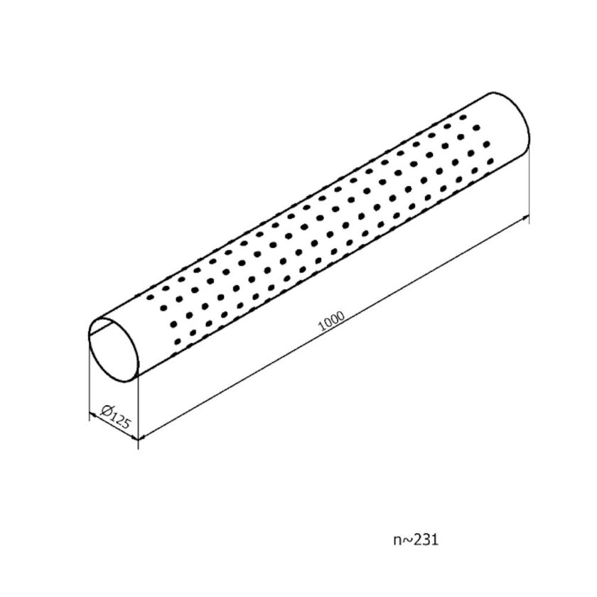 DYSRÖR HDR VIT 360 GR 125 MM 1000 MM