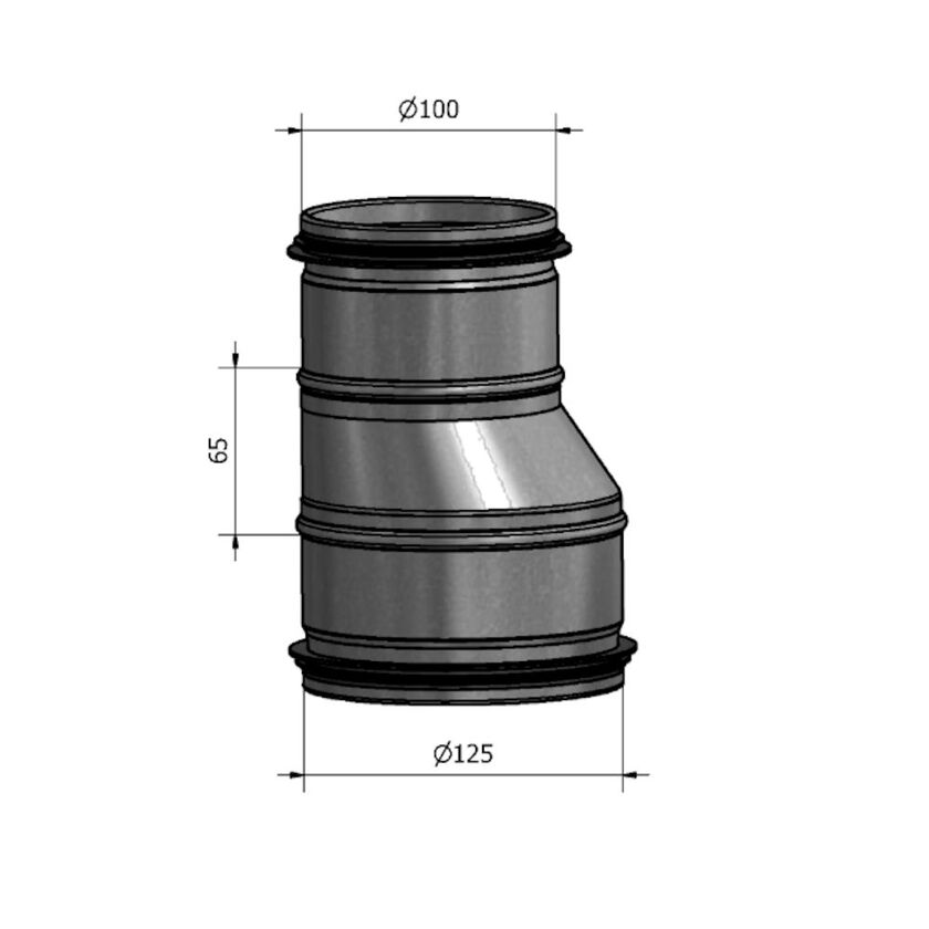 HFBSF125100 REDUKTION HFB NIPPEL-NIPPEL SF 1.4404 125-100 MM