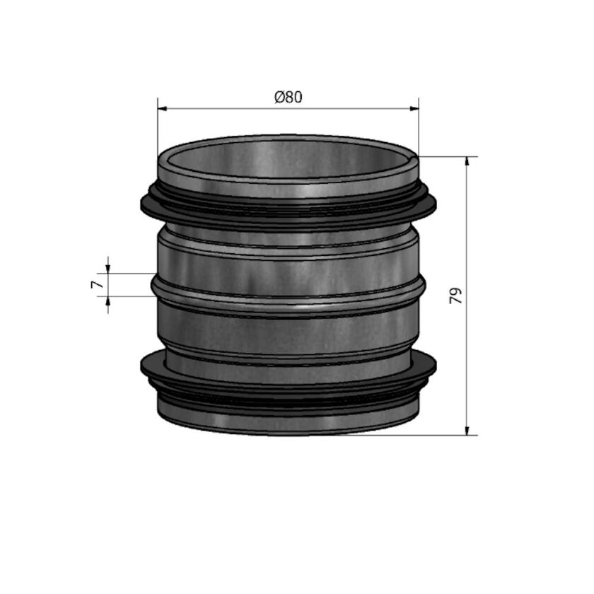 NIPPEL HI SF 1.4404 80 MM