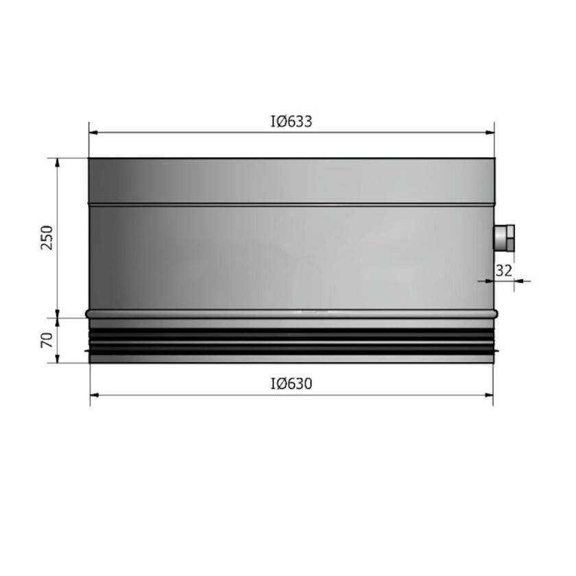 RÖR HELSVETSAT HRDH HEAT DRÄNERING 630 MM 250 MM