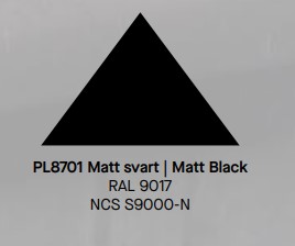 OMVIKNINGSKUPA REKTANGULÄR PLANNJA MATTSVART 8701 125 MM 80X80 MM
