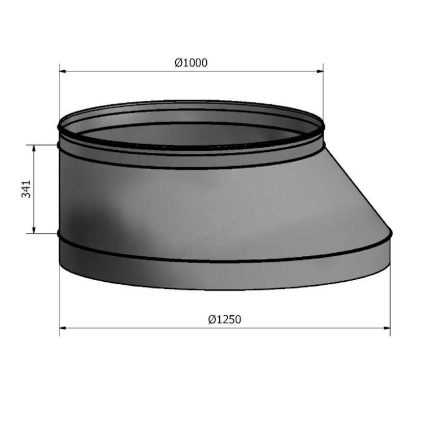 REDUKTION HFBM MUFF-NIPPEL SF 1.4404 1250-1000 MM