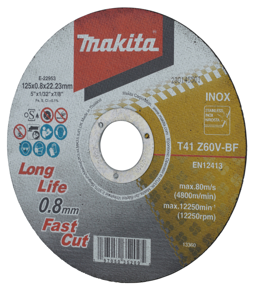 KAPSKIVA RF/METALL MAKITA 125X22,23X0,8 MM