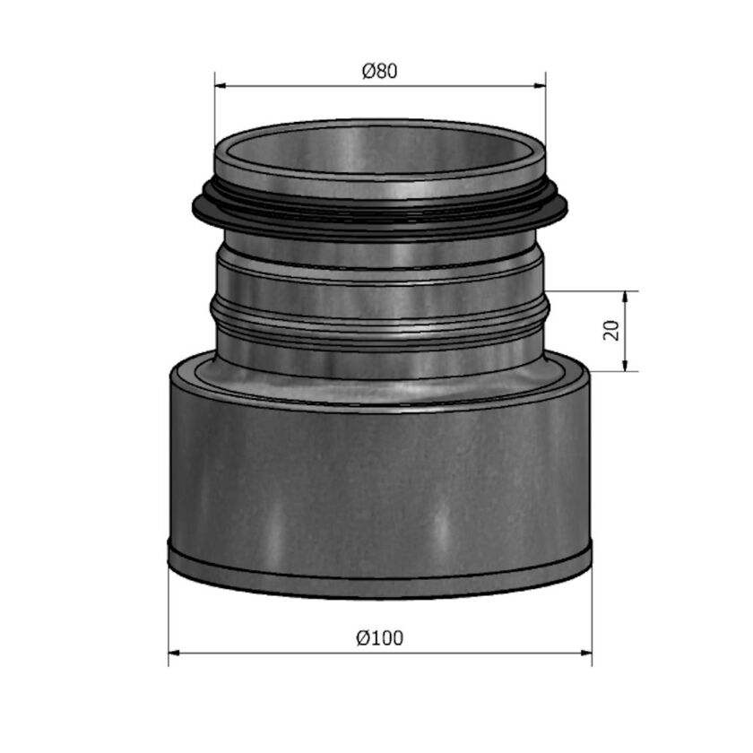 REDUKTION HFCM MUFF-NIPPEL SF 1.4404 100-80 MM