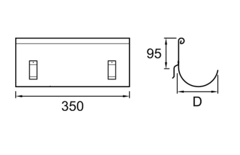 ÖVERSPOLNINGSSKYDD RAK PLANNJA ALU M.GRÅ 20 125 MM
