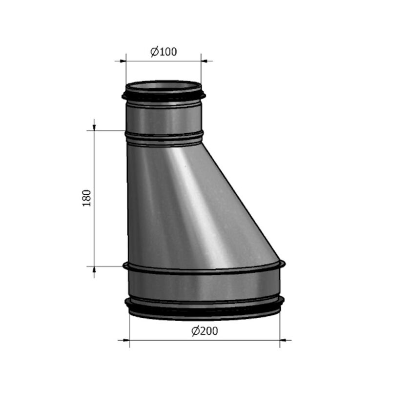 REDUKTION HFB NIPPEL-NIPPEL SF 1.4404 200-100 MM
