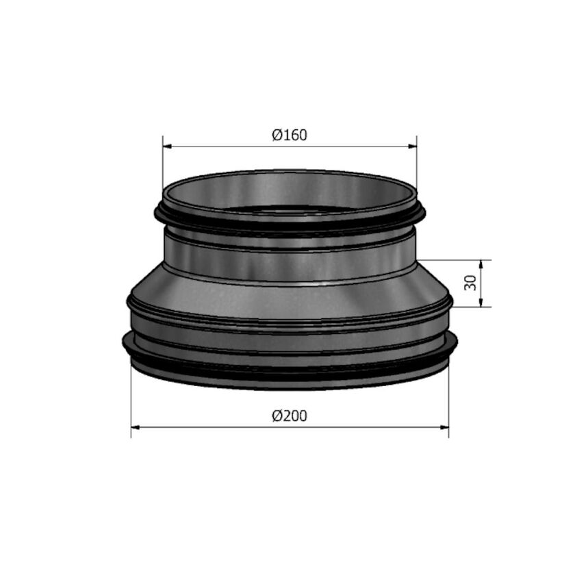 REDUKTION HFC NIPPEL-NIPPEL FZ 200-160 MM