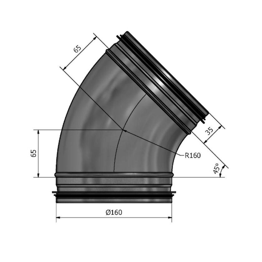 BÖJ HV 45 GR VIT 160 MM