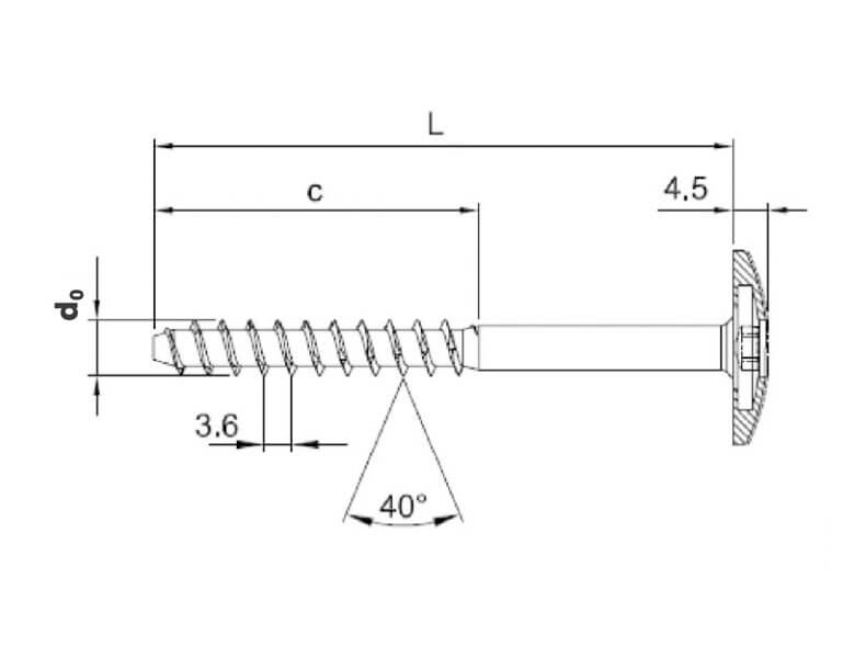 ISOLERSKRUV DDS-Z GRÅVIT 9002 6X100 MM 100P
