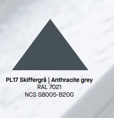 RÄNNGAVEL REKTANGULÄR HÖGER PLANNJA SKIFFERGRÅ 17 125 MM