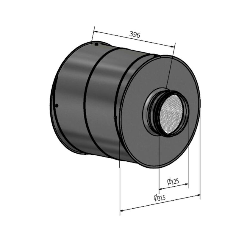 LJUDDÄMPARE E90 HCF-C 100 MM STENULL 125 300 MM