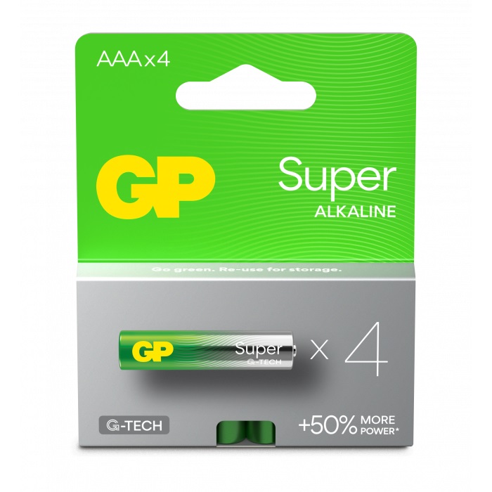 BATTERI LR03 AAA 1,5V 4-PACK GP SUPER ALKALINE