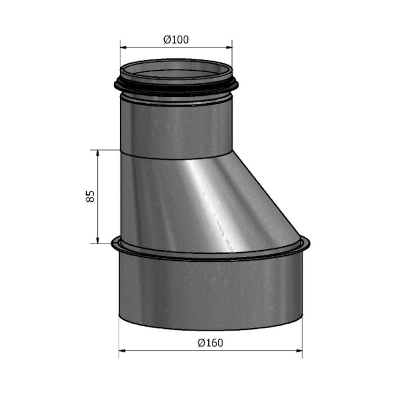 REDUKTION HFBM MUFF-NIPPEL SF 1.4404 160-100 MM
