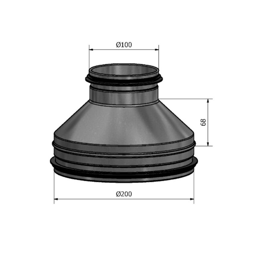 REDUKTION HFC NIPPEL-NIPPEL ZM120 200-100 MM