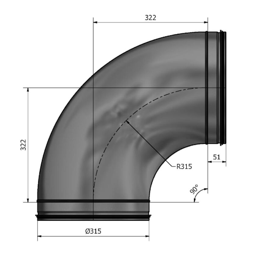 BÖJ HV 90 GR SF 1.4404 315 MM