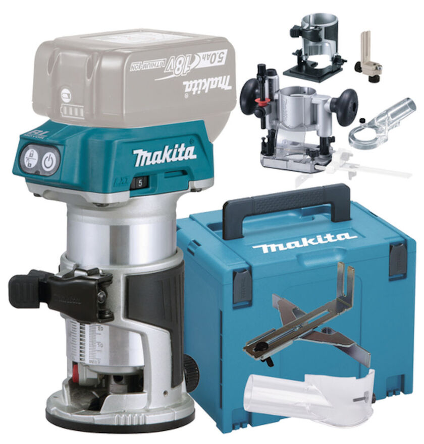 MULTIFRÄS LXT 18V BL 6/8 MM INK.TILLB NAKEN MAKITA