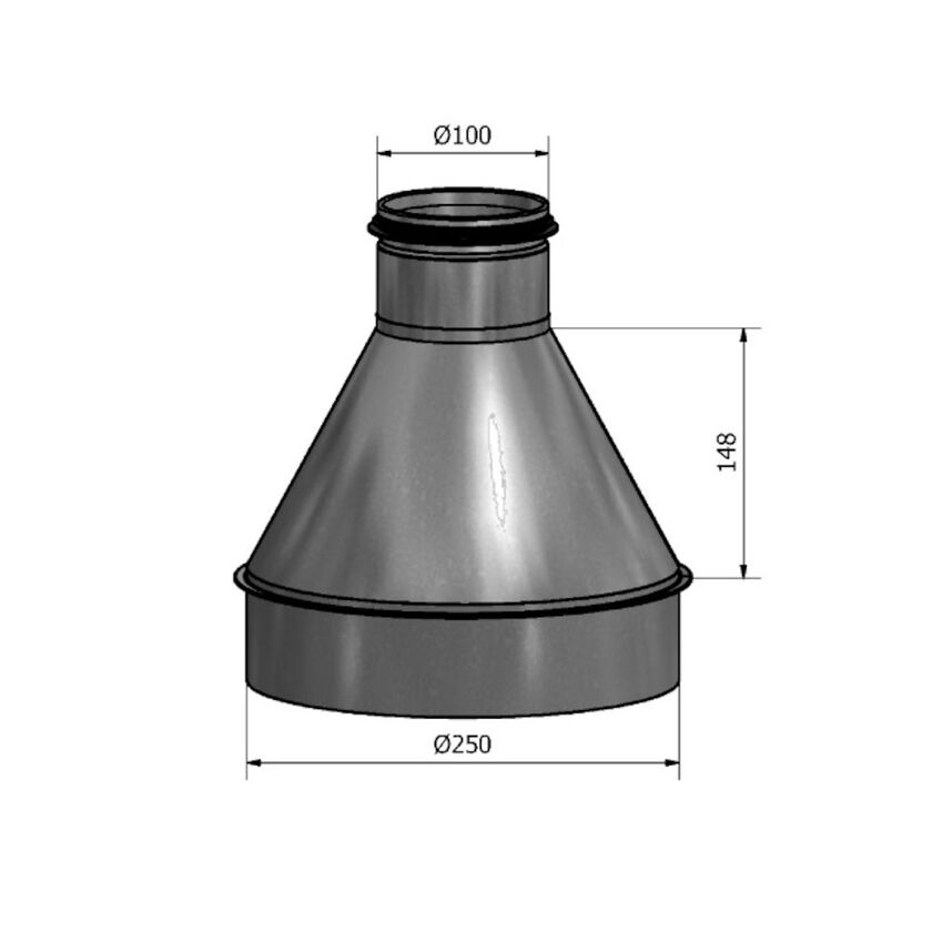 REDUKTION HFCM MUFF-NIPPEL ZM120 250-100 MM