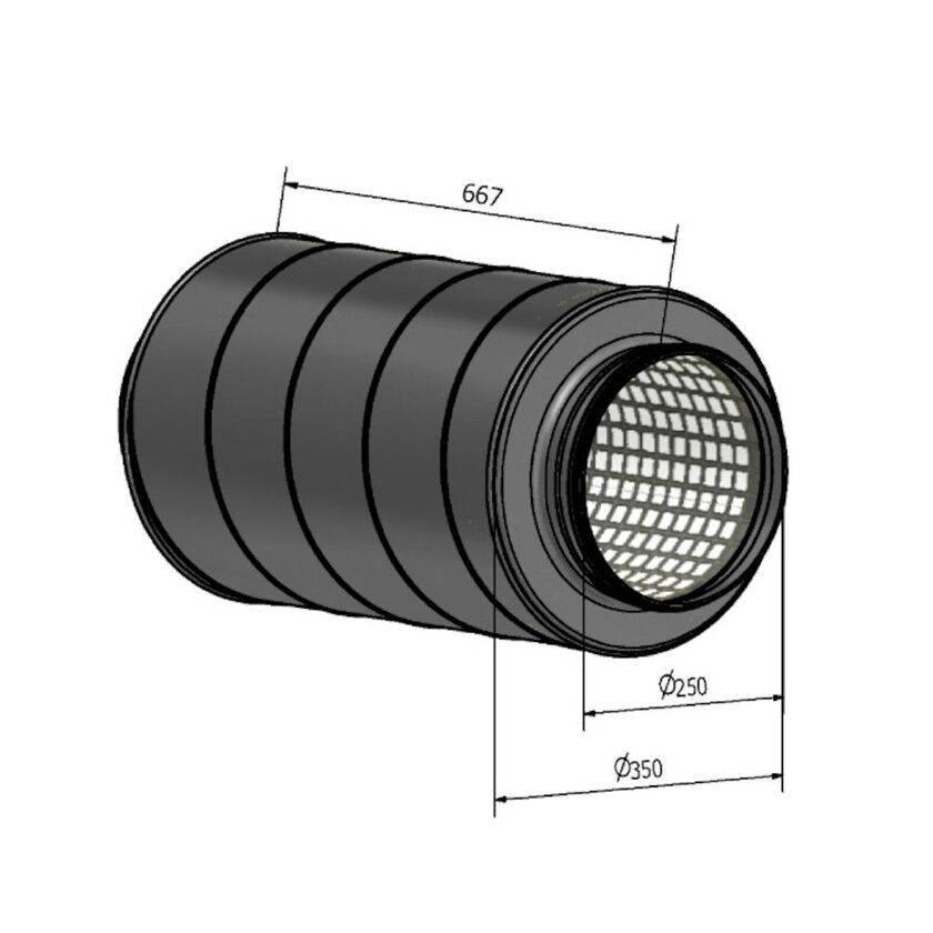 LJUDDÄMPARE HCF-AS E60 VIT 50 MM STENULL 250 600MM